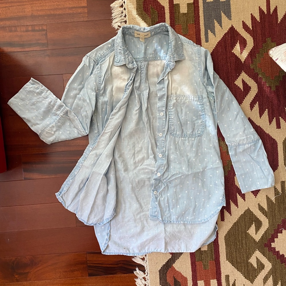 Cloth And Stone Button Up, Denim With Dots Pattern - image 1